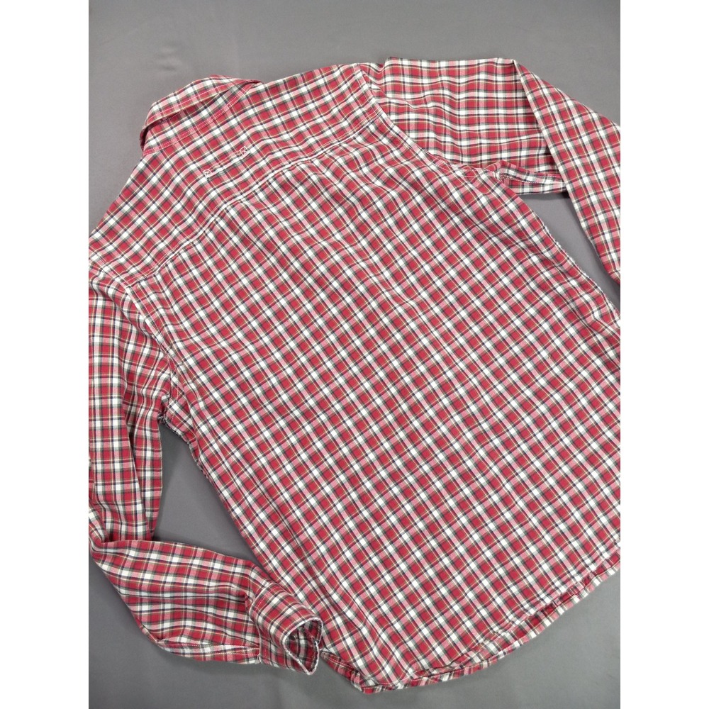 Lauren Ralph Lauren Womens Red Plaid Button Down Shirt Size M Cotton Long Sleeve - Picture 8 of 8